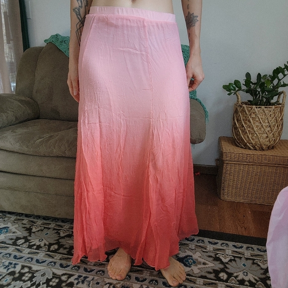 Chico's Dresses & Skirts - Chicos Pink Ombre Dyed Maxi Skirt Size 8